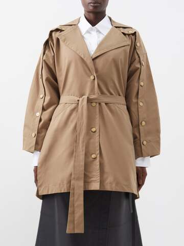 Palmer/harding Palmer//harding - Dissect Belted Cotton-drill Trench Coat - Womens - Khaki