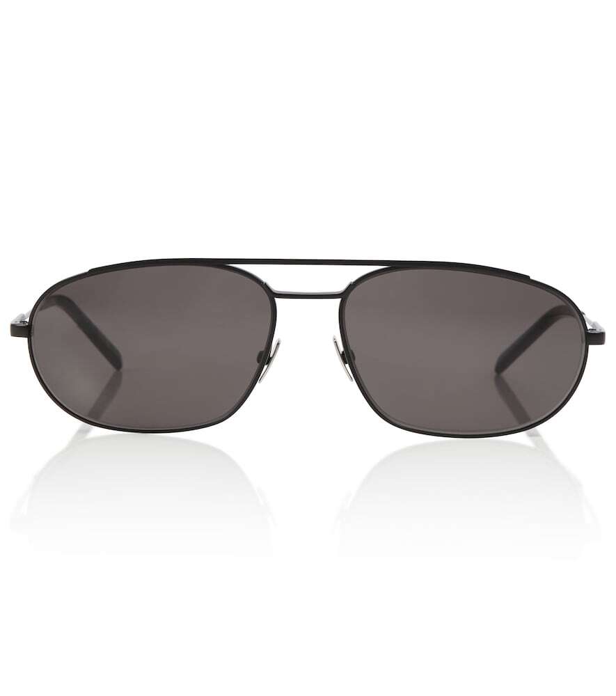 Saint Laurent Oval metal sunglasses in black