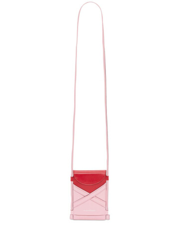 ALEXANDER MCQUEEN The Curve Micro Leather Shoulder Bag in pink / red