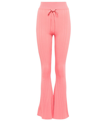 live the process super flare ribbed-knit high-rise pants in pink