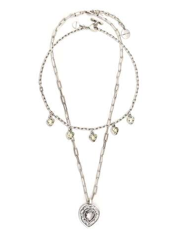 camila klein heart-pendant draped necklace - silver