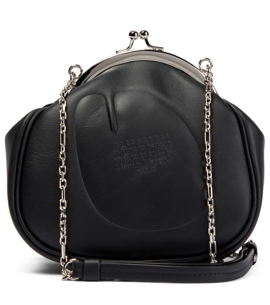 Maison Margiela Tabi Frame leather shoulder bag in black