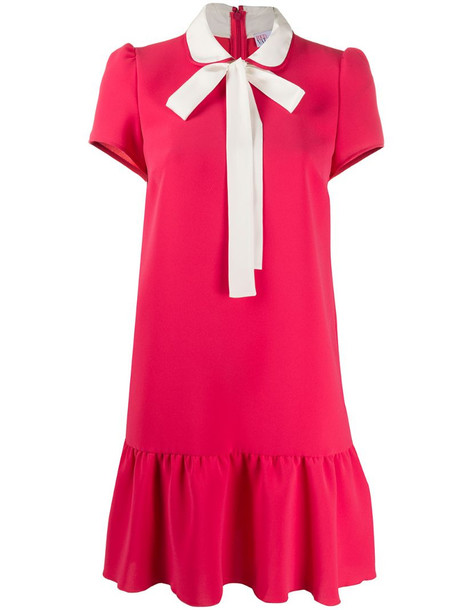 RedValentino contrast pussybow short dress in red