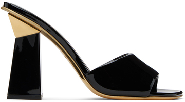 valentino garavani black one stud hyper heeled sandals in nero