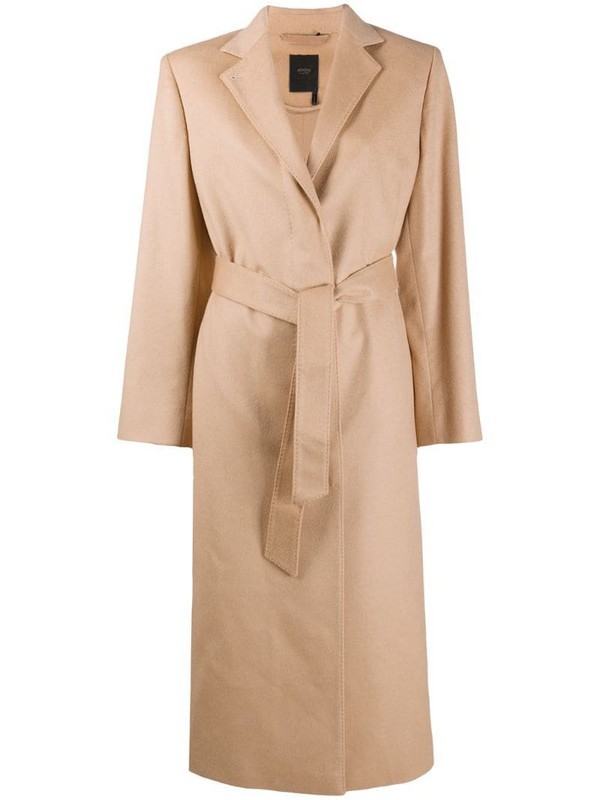Agnona tie-waist trench coat in neutrals