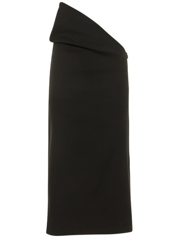LEMAIRE Cotton Midi Pencil Skirt in black
