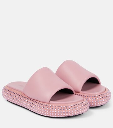 jw anderson embellished leather platform sandals in pink