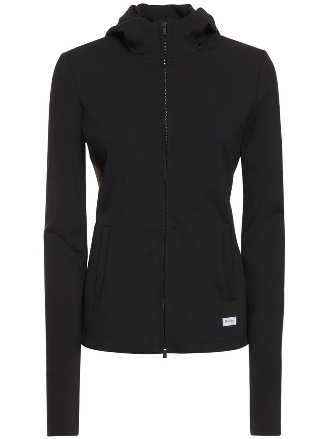 MAX MARA Gessati Stretch Tech Zip Sweatshirt in black