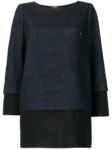 Chanel Pre-Owned layered straight blouse in blue