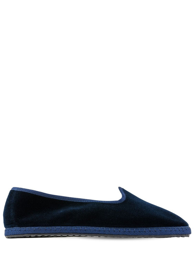VIBI VENEZIA 10mm Blu Velvet Loafers in navy