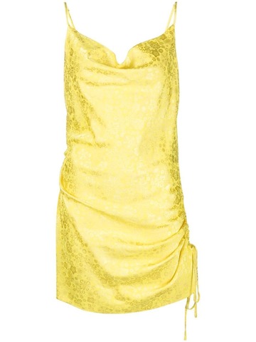 p.a.r.o.s.h. p.a.r.o.s.h. floral jacquard cowl neck dress - yellow