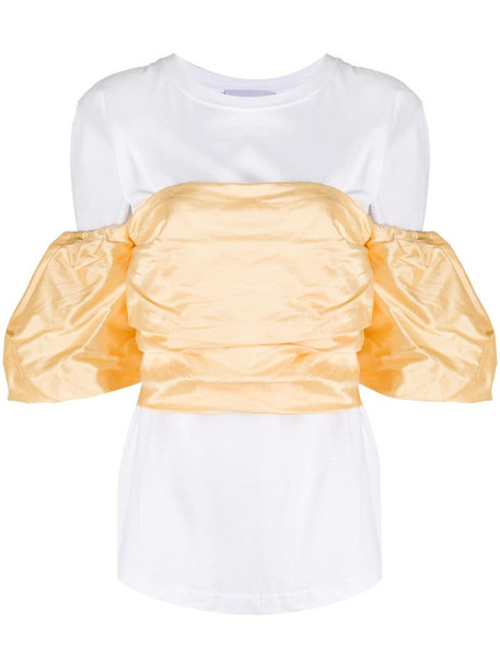 Erika Cavallini off-the-shoulder ruched top in white