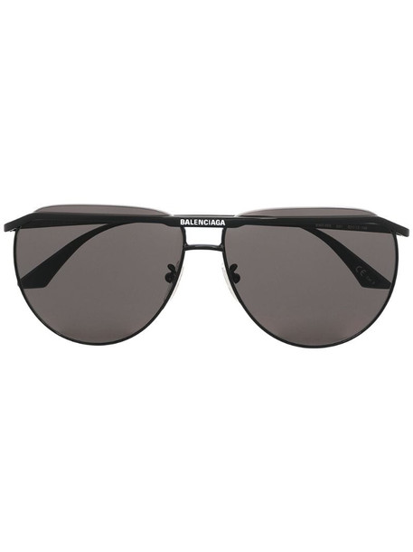 Balenciaga Pilot logo bridge sunglasses in black