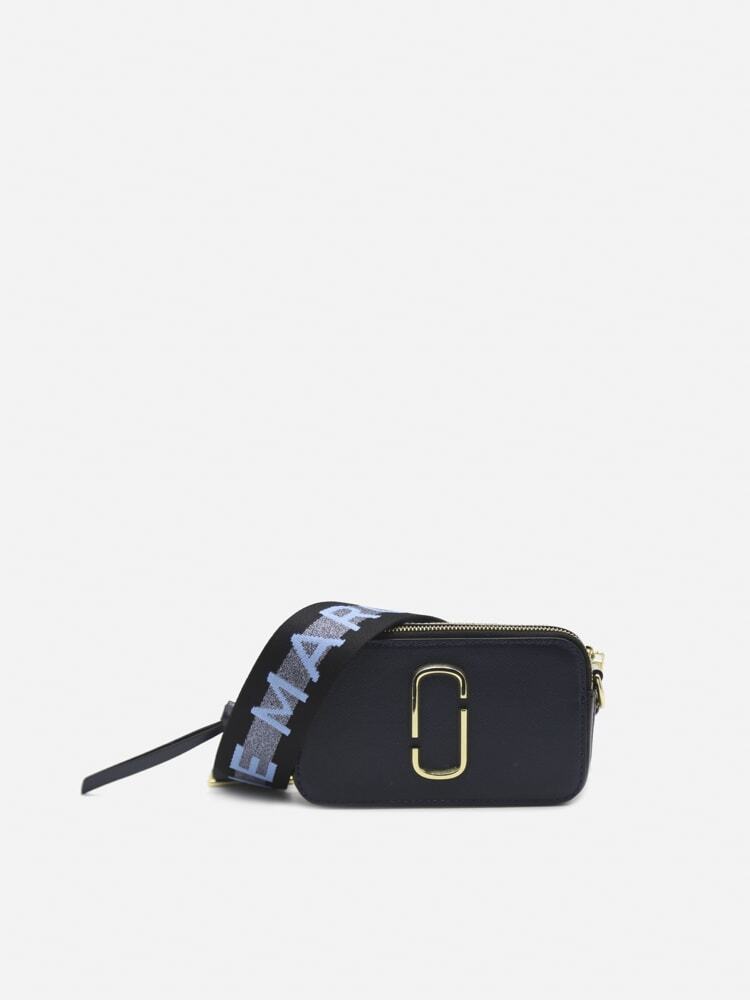 Marc Jacobs The Logo Strap Snapshot Leather Bag in blue