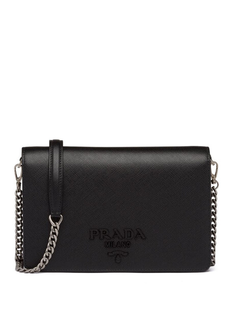 Prada lettering logo mini bag in black