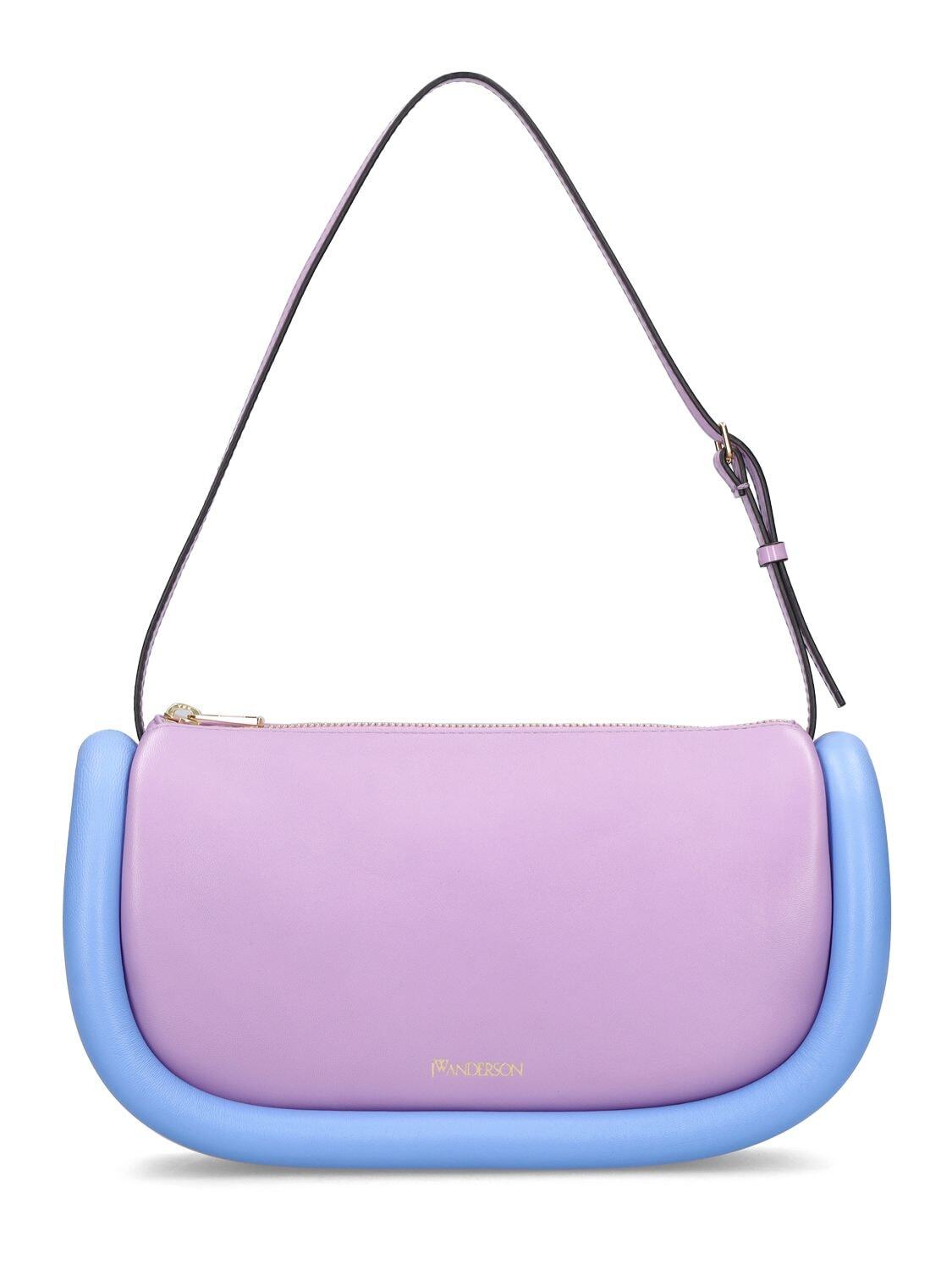 JW ANDERSON The Bumper-15 Leather Shoulder Bag in blue / lilac