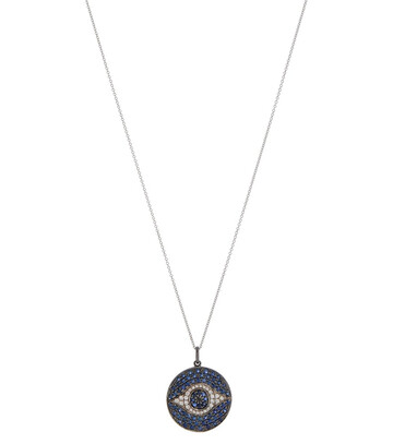 Ileana Makri Dawn 18kt white gold necklace with diamonds and sapphires in silver