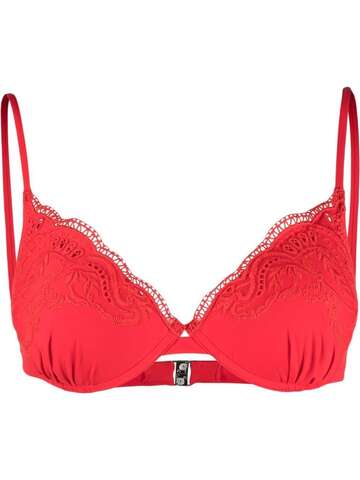 Ermanno Scervino embroidered push-up bikini top in red