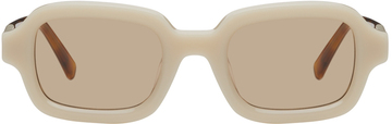 BONNIE CLYDE Off-White Shy Guy Sunglasses in brown / cream