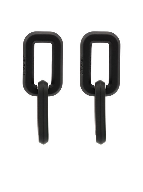 Off-White chain-link drop earrings in black