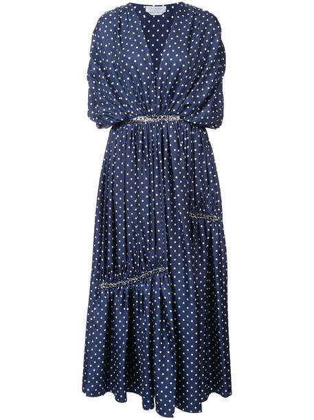 Gabriela Hearst Winston polka dot dress in blue