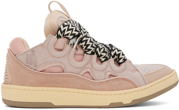 lanvin pink leather curb sneakers