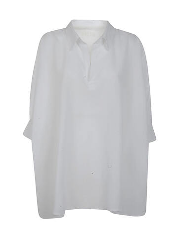 Labo.Art Labo. Art Polo Neck Over Shirt in white