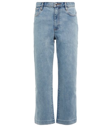 a.p.c. sailor mid-rise straight jeans in blue