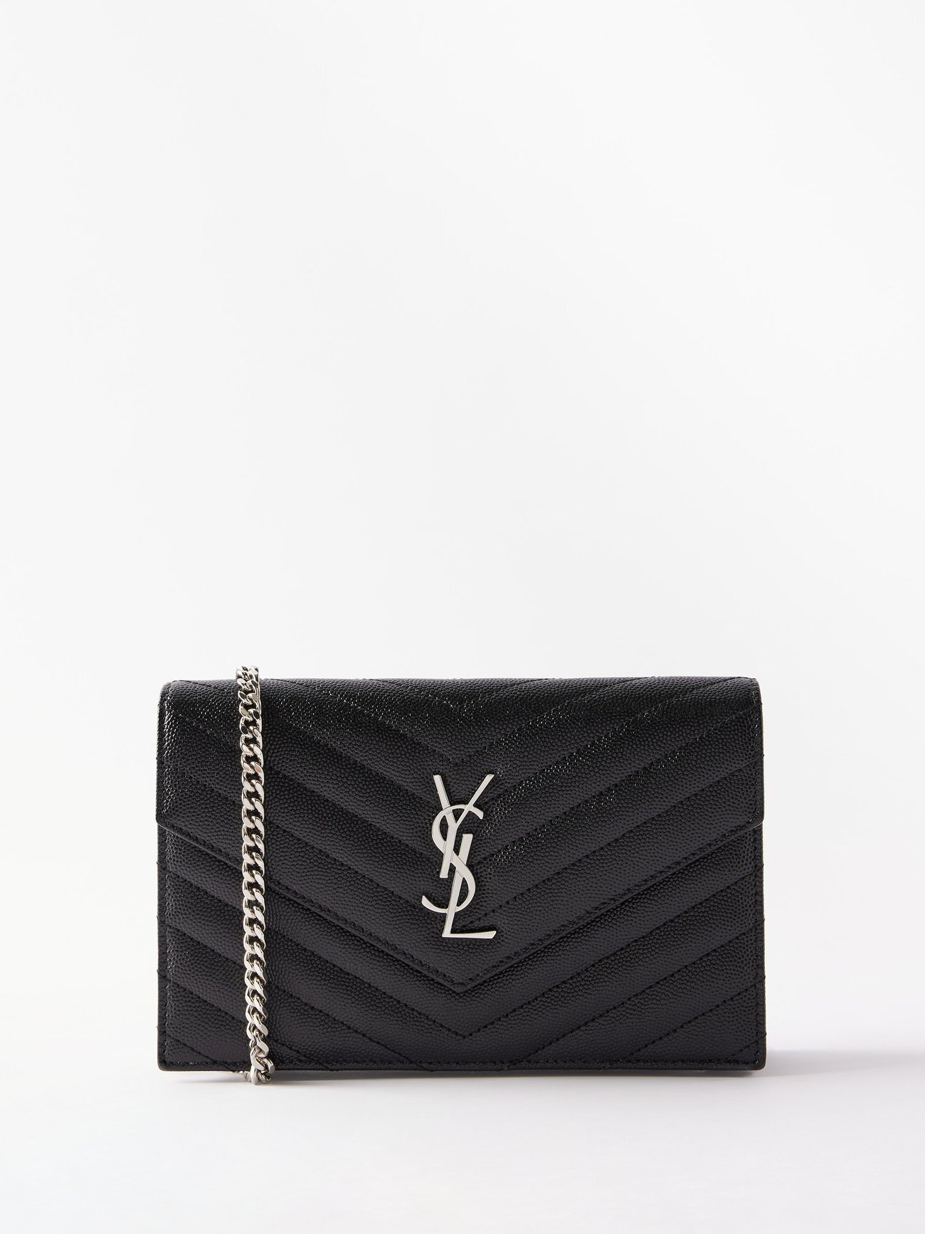 Saint Laurent - Cassandre Ysl-logo Quilted-leather Shoulder Bag - Womens - Black
