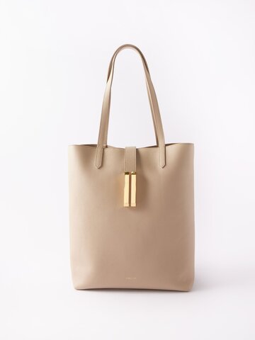 demellier - vancouver grained-leather tote bag - womens - beige