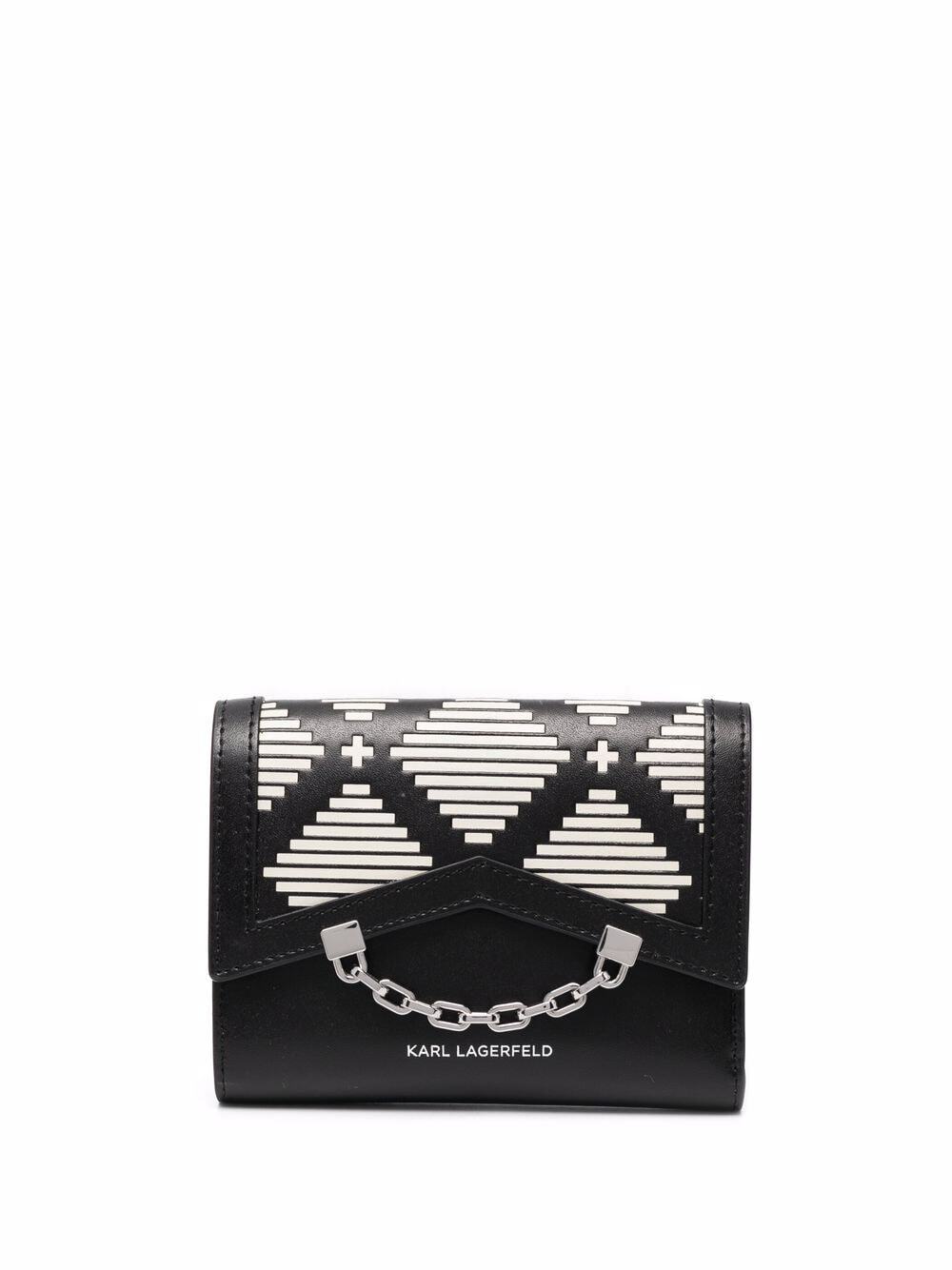Karl Lagerfeld leather chain-detail purse - Black