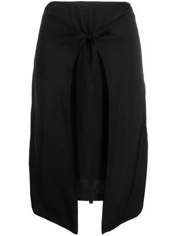 mm6 maison margiela high-waisted asymmetric-hem skirt - black