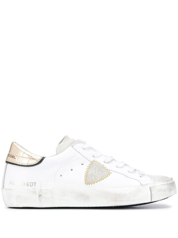 Philippe Model Paris contrasting croc-effect sneakers in white