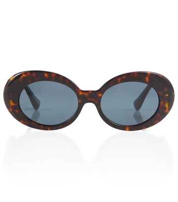 versace embellished round sunglasses in blue