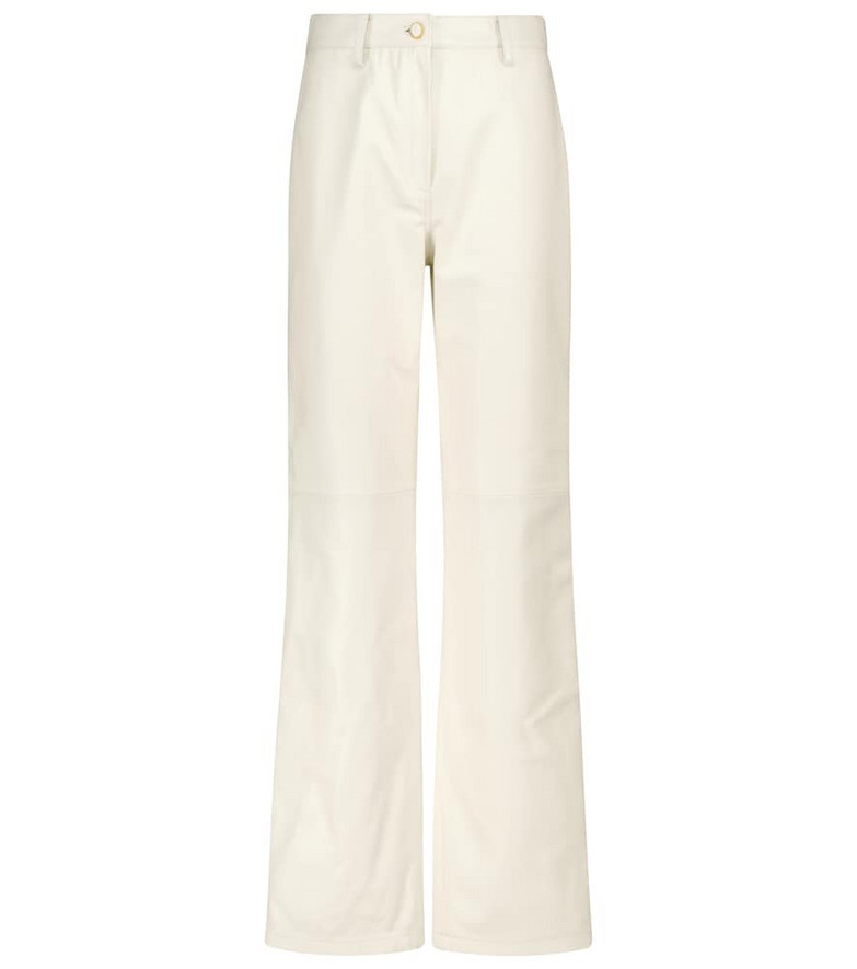 Magda Butrym High-rise wide-leg leather pants in white