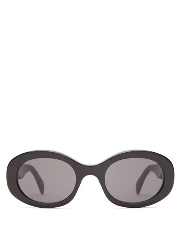 celine eyewear - oval acetate sunglasses - womens - black