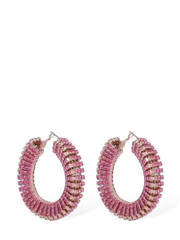 MAGDA BUTRYM Crystal Hoop Earrings in pink