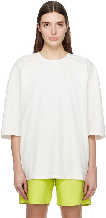 mm6 maison margiela off-white yoke sleeve t-shirt