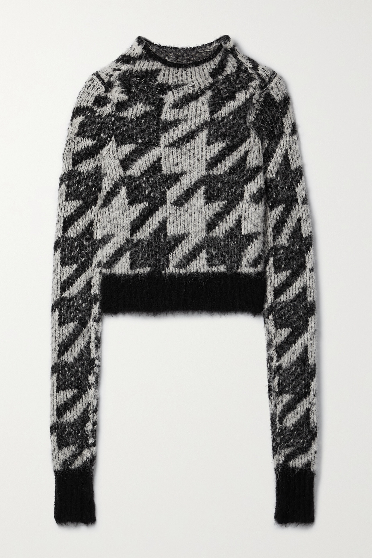 rag & bone - Edith Cropped Intarsia Alpaca-blend Sweater - Black