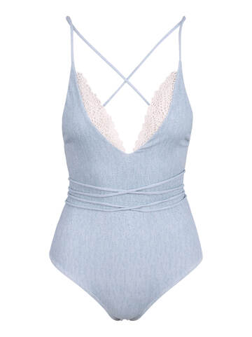 Ermanno Scervino Swimsuit With Lace Decorations in blue