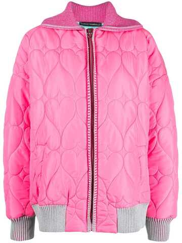 marco rambaldi quilted zip-up jacket - pink