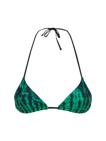 TROPIC OF C Praia Printed Recycled Tech Bikini Top in green