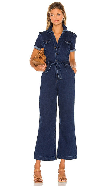 PAIGE Anessa Short Sleeve Jumpsuit in Blue
