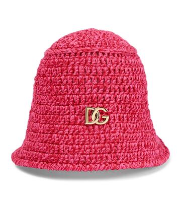 Dolce&Gabbana Crochet bucket hat in pink