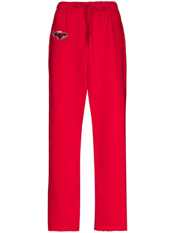 Natasha Zinko Car cotton track pants in red