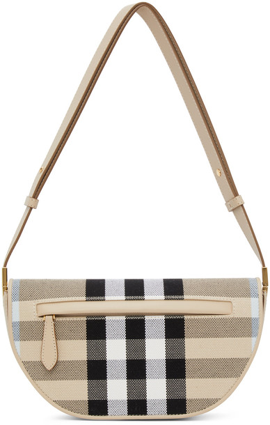 Burberry Beige Small Check Olympia Bag in sand