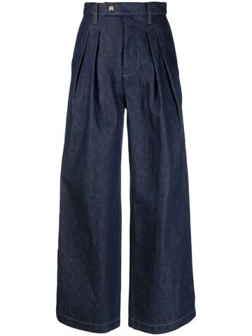 amiri pleated wide-leg jeans - blue