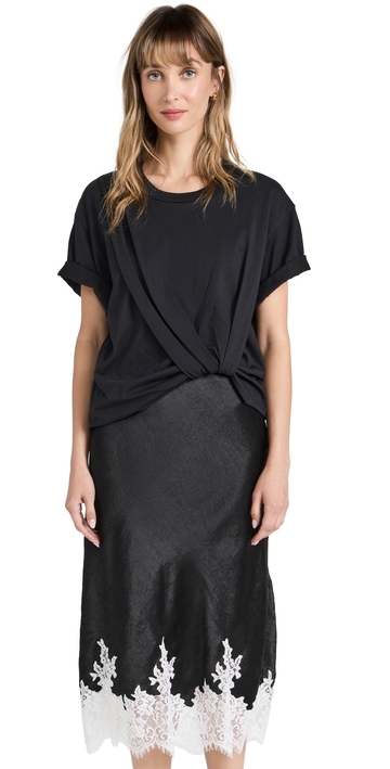 3.1 phillip lim t-shirt combo dress with lace black/black m