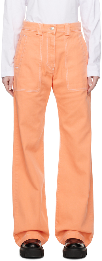 msgm orange baggy jeans