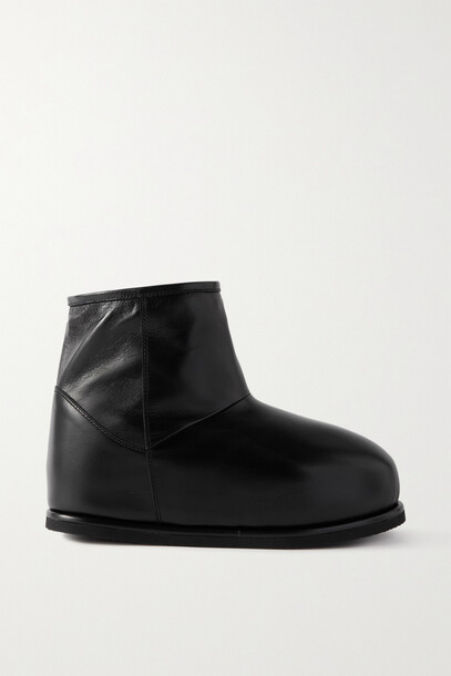 Amina Muaddi - Heidi Shearling-lined Leather Boots - Black